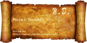 Mezei Deodát névjegykártya